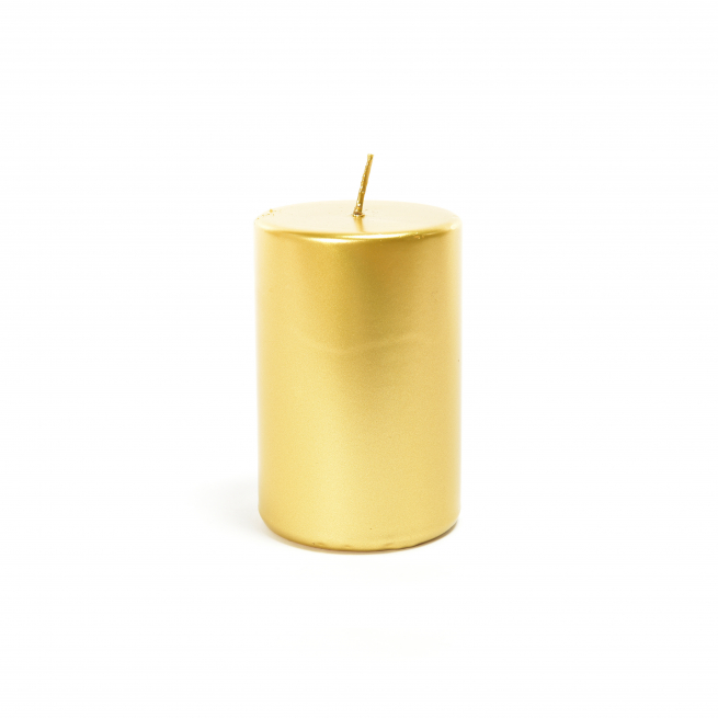 Candela pillar in cera oro, varie misure