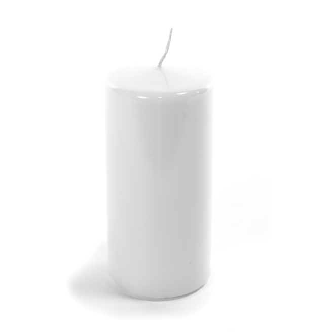 Candela pillar in cera bianca lucida, varie misure