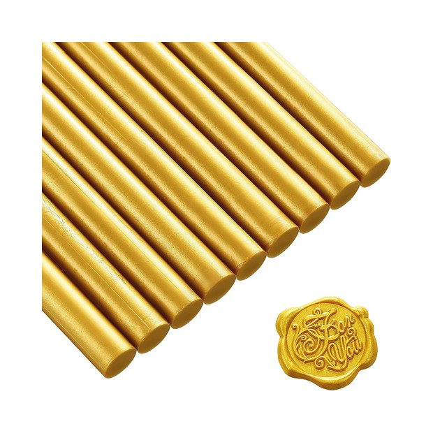 Colla in stick oro per pistola a caldo, diametro 7 mm, confezione da 25 pezzi