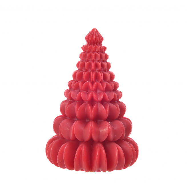 Candela albero di Natale rosso, diametro 10 cm, altezza 11.5 cm