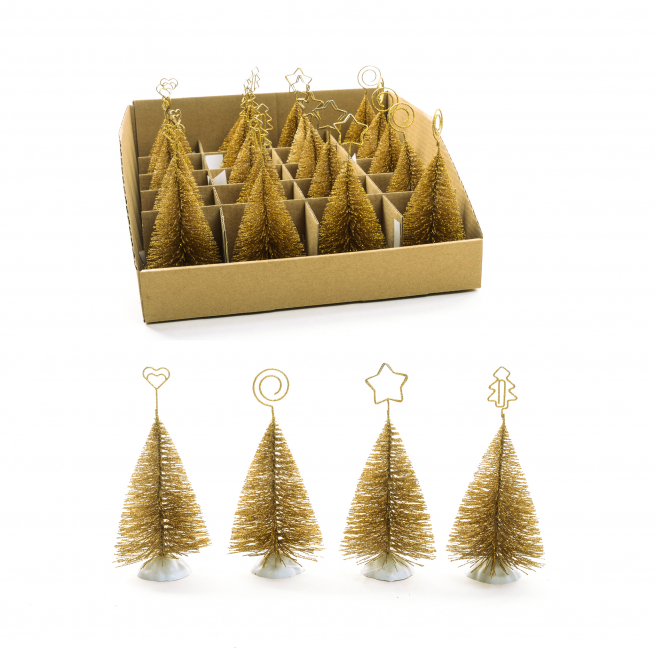 Segnaposto albero di Natale, altezza 13 cm, modelli assortiti