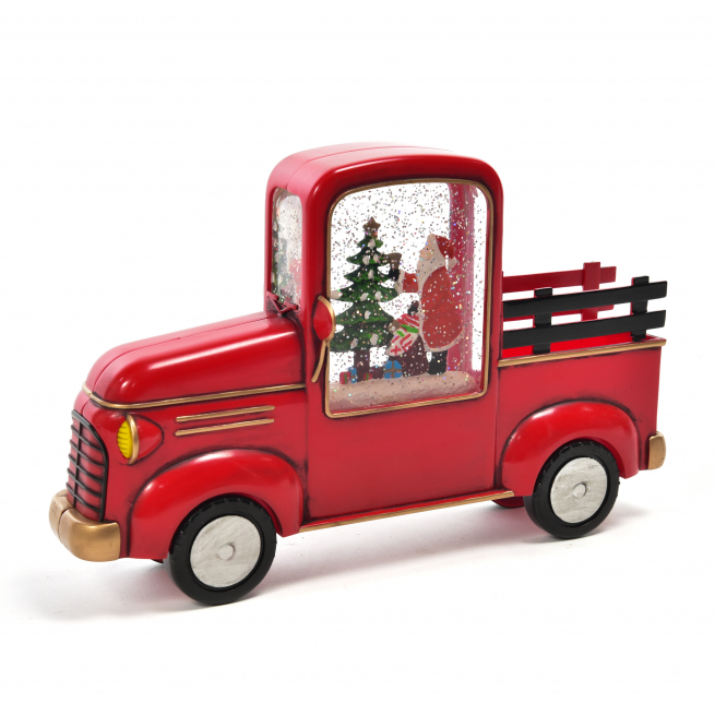 Camioncino rosso con luce e movimento a batteria , altezza 18.5 cm, in scatola regalo
