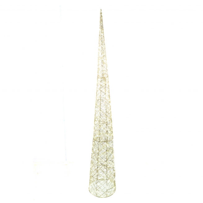 Albero conico in metallo oro con luci, varie misure