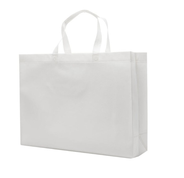 Shopper bianco in tessuto non tessuto, confezione da 10 pezzi