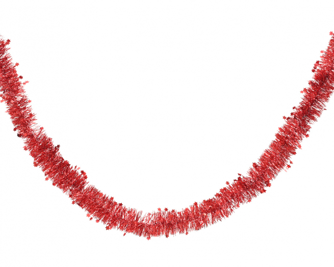 Festone rosso con stelline, lunghezza 270 cm, diametro 10 cm