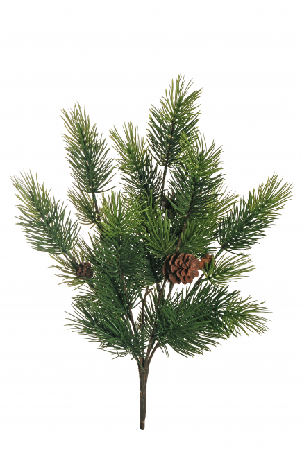Cespuglio di "Pino" verde con pigne, altezza 48 cm