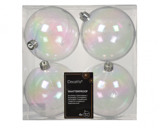 Sfera infrangibile trasparente, diametro 10 cm, confezione da 4 pezzi