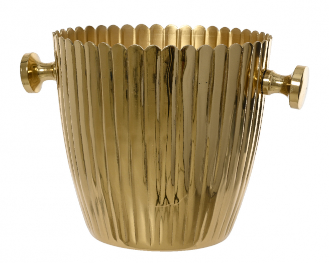 Cestello per bottiglie in alluminio oro, diametro 23 cm