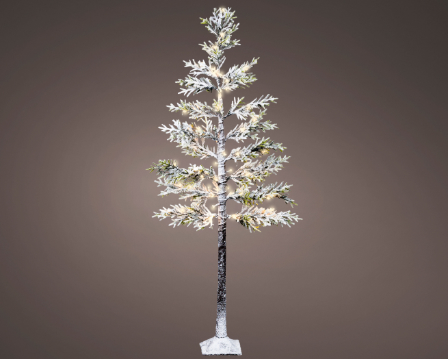 Albero verde innevato con luci led, altezza 150 cm