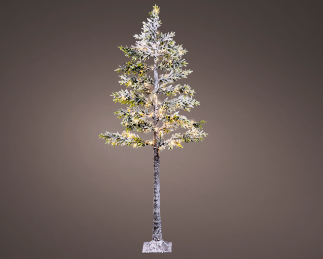 Albero verde innevato con luci led, altezza 180 cm