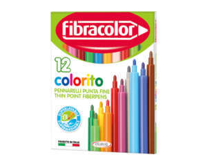 Pennarello a punta fine 2.9 mm, confezione da 12 colori assortiti