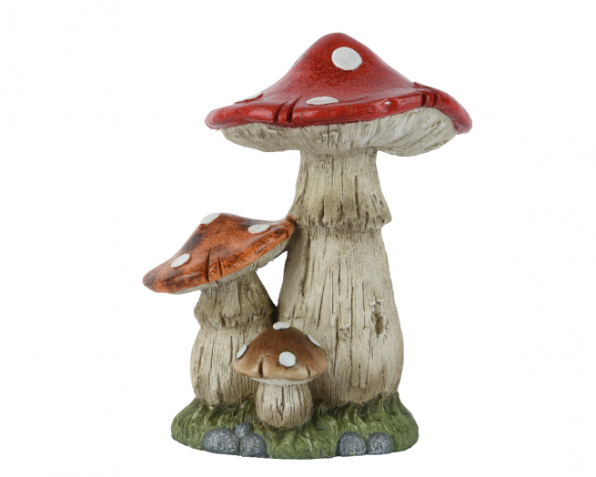 Gruppo di funghi in magnesio, altezza 40 cm