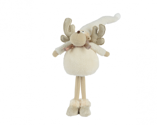 Renna in tessuto bianca, altezza 53 cm