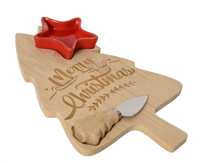Set per formaggio "Albero di Natale", lunghezza 30 cm