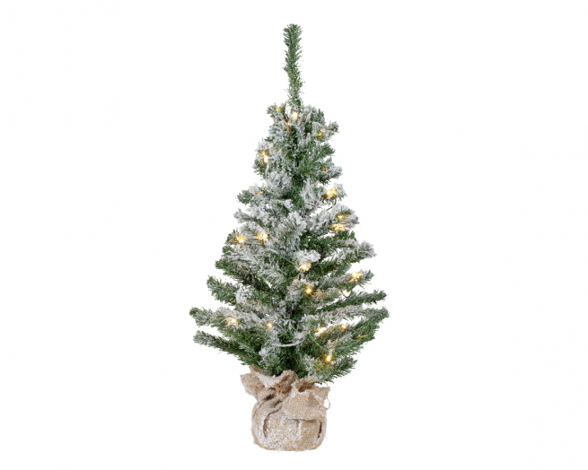 Pino "Imperial" innevato con 35 led, altezza 75 cm