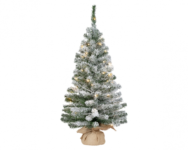 Pino "Imperial" innevato con 50 led, altezza 90 cm