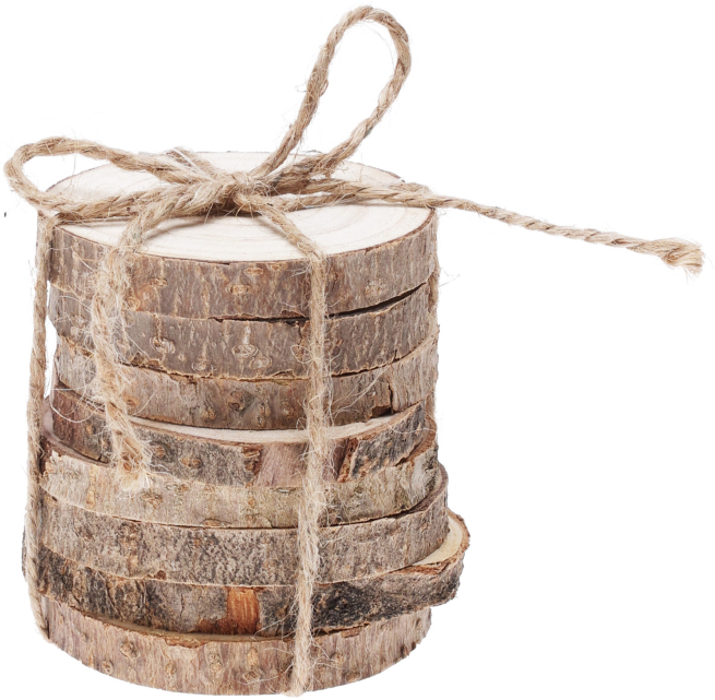 Disco in legno naturale, diametro 8 cm, confezione da 8 pezzi