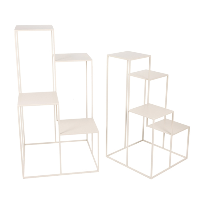 Alzata 4 piani in metallo avorio, varie misure