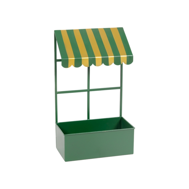 Balconcino in metallo verde e oro, altezza 40 cm