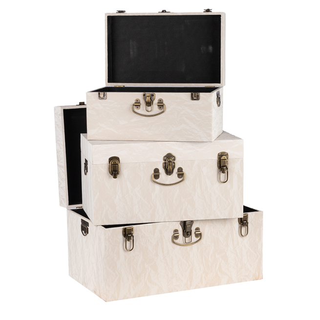 Baule in tessuto bianco, varie misure