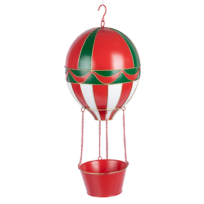 Mongolfiera in metallo da appendere, altezza 72 cm