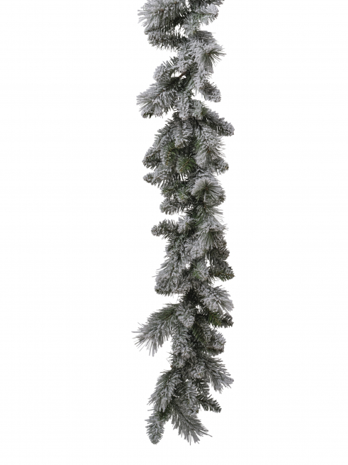 Festone di pino "Abetone" verde innevato, lunghezza 270 cm
