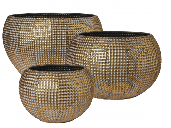 Vaso ciotola oro effetto martellato, varie misure