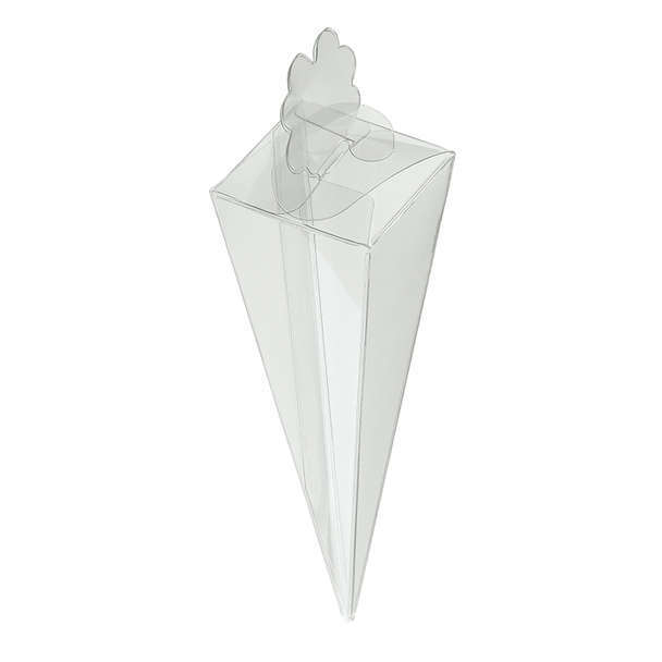 Cono quadrato trasparente porta confetti, 4x15.5 cm, confezione da 10 pezzi