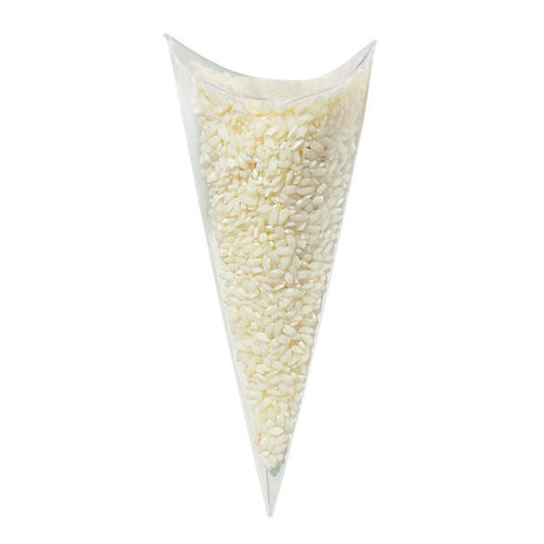 Cono trasparente porta confetti, 7.5x19 cm, confezione da 10 pezzi