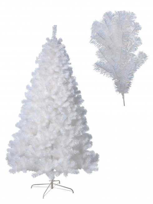 Pino "Hippy" bianco iridescente, altezza 240 cm