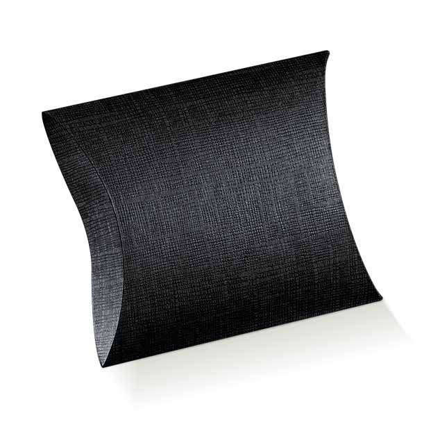 Scatola astuccio in cartone seta nero con chiusure laterali, confezione da 10 pezzi, vari formati