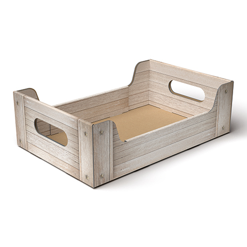 Scatola cassettina automontante in cartone fantasia legno "Shabby" bianco, cartone da 25 pezzi, vari formati