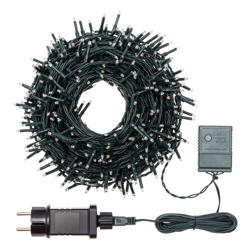 Filo lineare 180 miniled luce rossa, filo verde, uso interno ed esterno, lunghezza 13.1 + 4 metri
