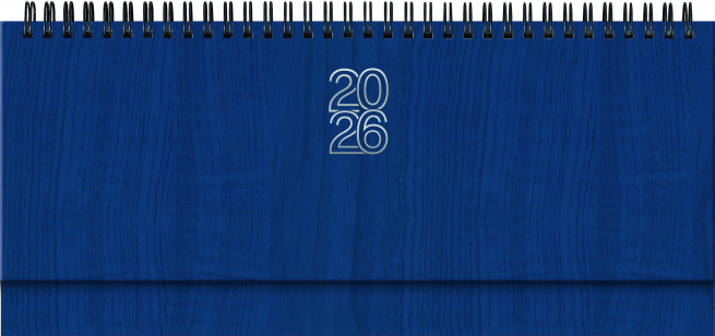 Planning 2026 settimanale con spirale Vertigo blu, formato 29.8x10.5 cm