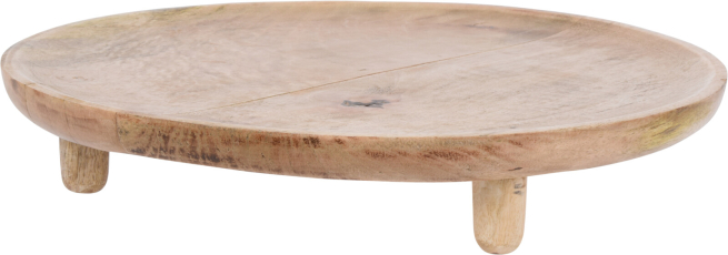 Vassoio in legno con piedini, diametro 37 cm