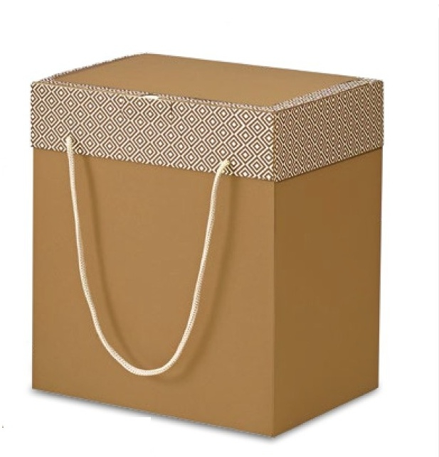 Scatola base rettangolare carta da zucchero con cordini, 23x30x33 cm, cartone da 50 pezzi