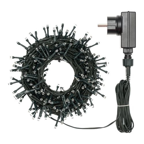 Filo lineare 200 led a luce fredda, filo verde, uso interno ed esterno, lunghezza 8 metri