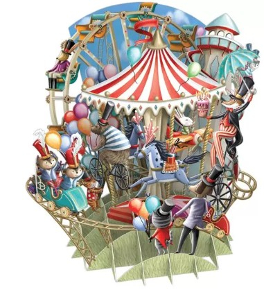 Biglietto POP-UP tridimensionale "Carosello"