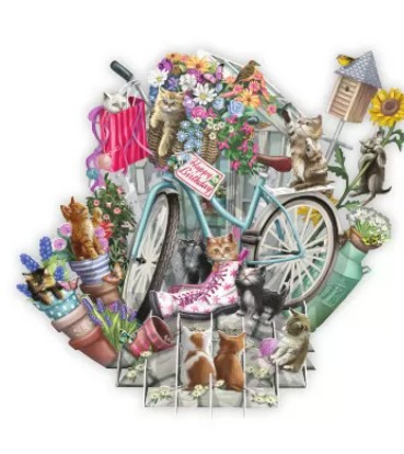 Biglietto POP-UP tridimensionale "Gatti"