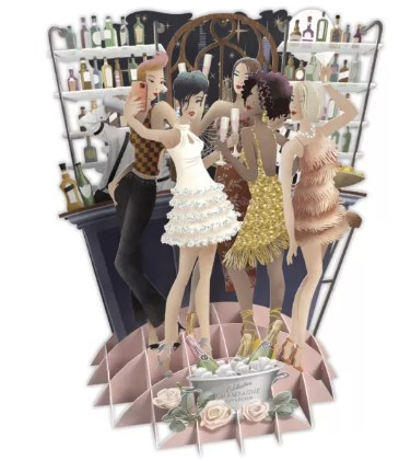 Biglietto POP-UP tridimensionale "Champagne"