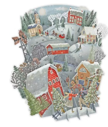 Biglietto POP-UP tridimensionale "Folclore Natalizio"