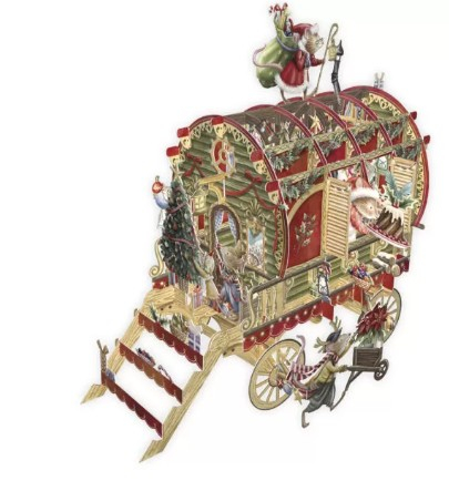 Biglietto POP-UP tridimensionale "Caravan natalizio"