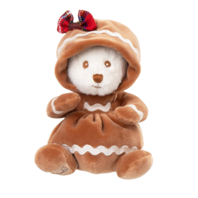 Orsetta "Ziggy Gingerbread"con fiocco scozzese, altezza 15 cm