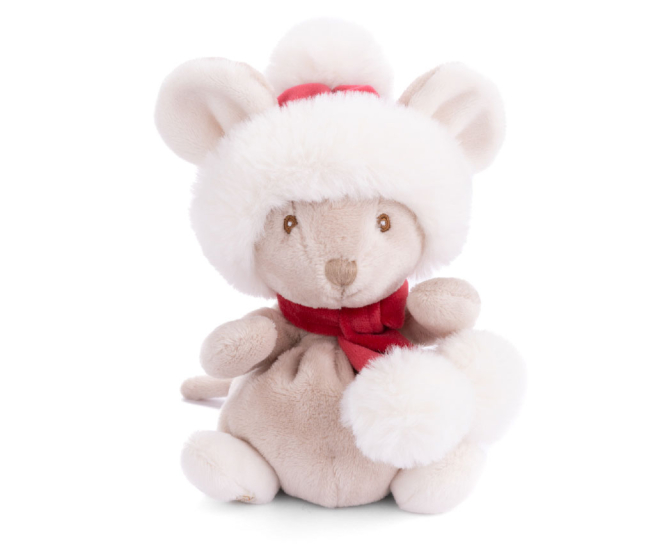 Topolino "Mousy X-Mas"con sciarpa rossa, altezza 15 cm