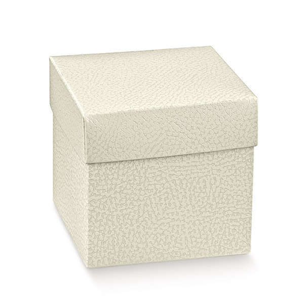 Scatola "Cubetto" in cartoncino con coperchio, formato 5x5x5cm, confezione da 10 pezzi