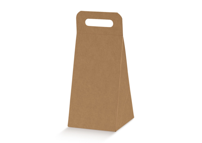 Scatola formaggio in cartoncino avana con maniglia, confezione da 50 pezzi