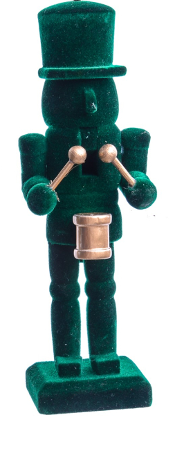 Soldatino in legno verde floccato, altezza 13 cm