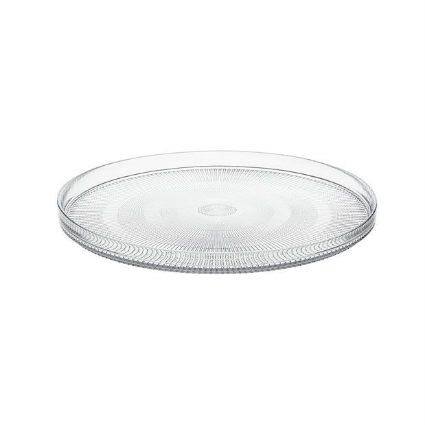Piatto in vetro lavorato, diametro 28 cm, altezza 2 cm