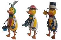 Anatra in metallo, altezza 35/39 cm, modelli assortiti