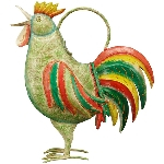 Annaffiatoio in metallo a forma di gallo, altezza 44 cm